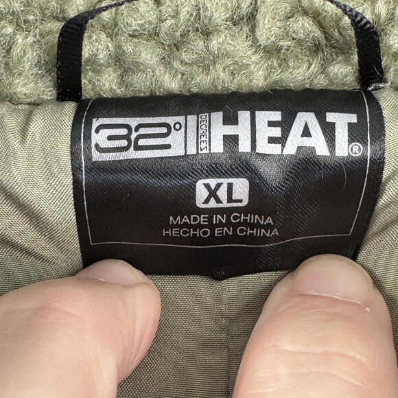 32 Degrees Heat Women's Moss Green Fleece Jacket XL‎ Soft Warm Full Zip - Picture 2 of 7